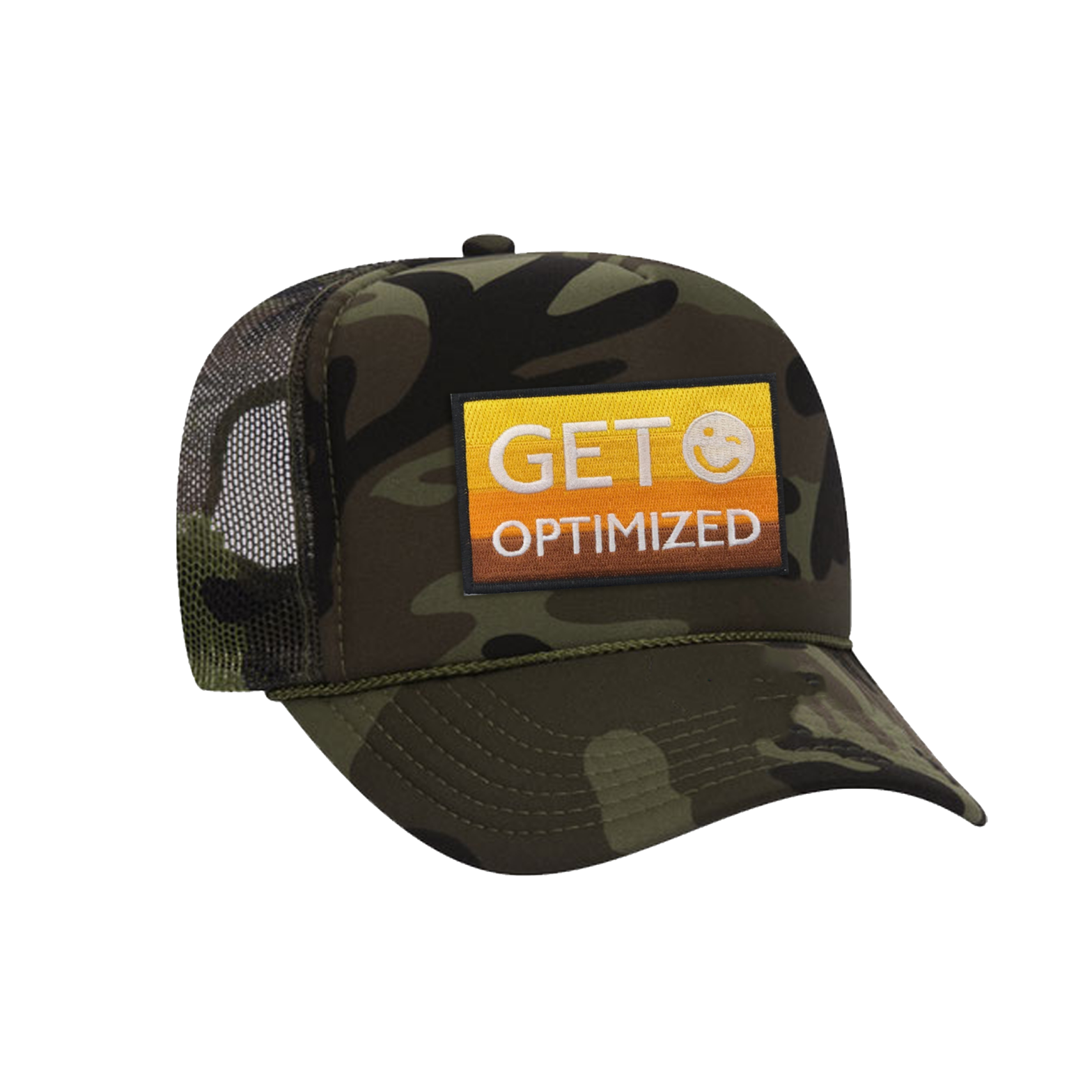 Get Optimized Trucker Hat – Camo